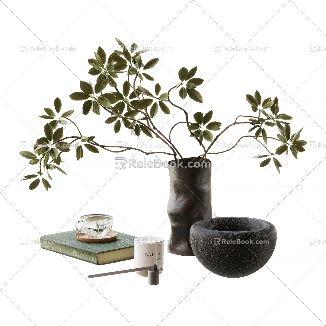 Quiet Ornaments Combination Vase Ornaments 3d model