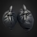 Public Facility Waste Management Using Tied Black Garbage Bags In Public Areas