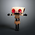 Cute Paper Cup Cartoon Character With Red Big Eyes Black Arms Legs And Beige Body