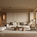 New Chinese Song Style Living Room Song Style Sofa Coffee Table 3d model