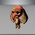 Cute Red Cartoon Elephant Plush Toy With Star Pattern Ears And Big Eyes