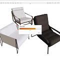 Modern Accent Chairs in White Beige Dark Brown with Metal Frame and Sleek Contemporary Design