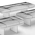 Modern Stylish Sofa Stools With Zebra Pattern Brown Green Upholstery And Black Legs