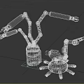 Robotic Mechanical Arms With Multi Jointed Structure And Industrial Base Design 3d model