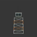 Metal Observation Tower Structure With Orange White Frame And Antennas On Top 3d model