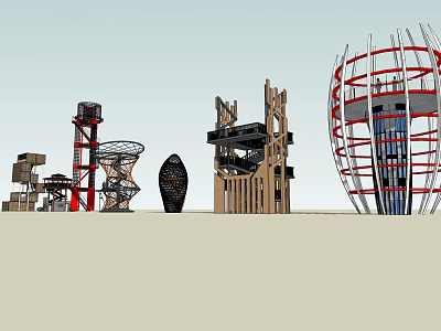 Modern Watchtower Sightseeing Tower 3d model