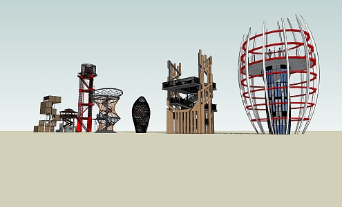 Modern Watchtower Sightseeing Tower 3d model