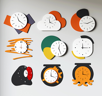 Modern clock children's wall accessories 3d model