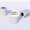 Three White Patterned Toilet Paper Rolls On Clean White Background 3d model