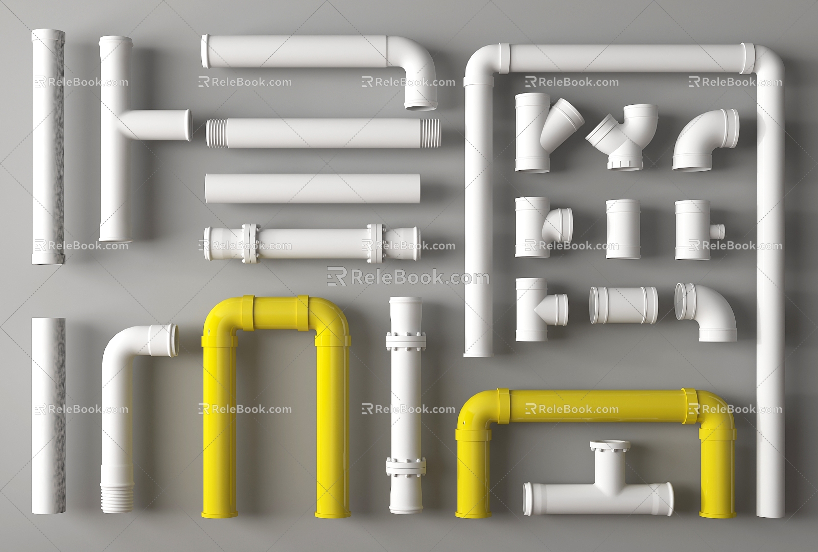 Pipe Drainage Pipe Sewer Pipe Parts Pipe Fittings Pipe Combination 3d model