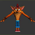 Cartoon Character With Orange Fur Red Hair Blue Pants Red Shoes Brown Gloves And Outstretched Arms