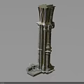 Classical Architectural Column With Intricate Carvings Base And Grayish White Tone