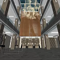 Luxurious Hotel Lobby Interior Design With Chandelier Marble Floor And Decorative Wall