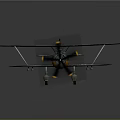 Cosmic Aerospace Biplane Model Featuring Cross Mark Blue Gray Propeller And Floats