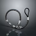 Handcrafted Black Woven Leather Bracelet With Intricate Carved Silver Beads Sculpture