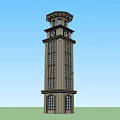 Traditional Tower With Clock Details Brown Exterior Multiple Levels And Ornate Windows