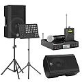 High Quality Professional Wireless Audio Speaker System With Microphone And Stands