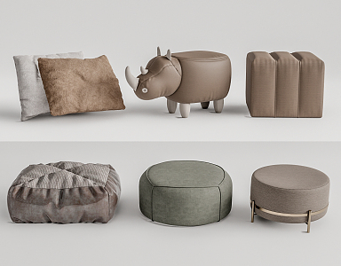 Modern sofa stool cushion pedal cushion animal seat 3d model