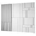 Modern Black Wall Design With Marble Texture And Metal Stripes Accents