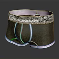 Stylish Men's Black Underwear With White Swirl Pattern Waistband And DOMINO Logo