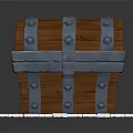Classic Vintage Wooden Chest With Metal Accents Rivets And White Base