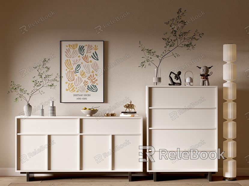 Modern Cream Style Bookcase Whole Cabinet Sideboard Cabinet Balcony Cabinet Storage Cabinet Entrance Cabinet model