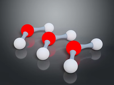 Molecular Structure Model With Red And White Spheres And Gray Bonds 3d model