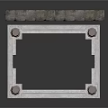 Ornate Metal Bed Frame With Carved Railings Decorative Columns And Dark Cushion Top