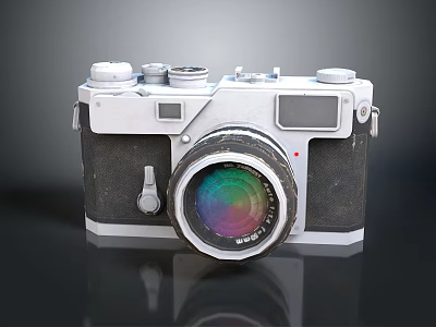 Vintage Electronic Camera Featuring Classic Design And Retro Analog Functions 3d model