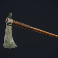 Sharp Metal Axe With Wooden Handle For Cutting And Chopping Tasks