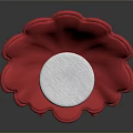 Red Petal Shaped Accent Chair With White Cushion And Modern Design