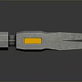 Sturdy Hammer With Yellow Handle Black Grip Silver Head And Hole Design