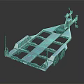 Sturdy Metal Trailer Chassis Frame Structure With Wheels And Transport Components 3d model