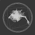 Mystical Character Creature With Red Petal Like Structure Glowing Core Yellow Eyes And Green Limbs