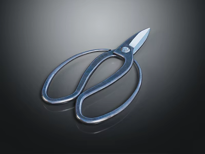 Stainless Steel Hardware Tool Scissors With Sharp Blade And Ergonomic Handles 3d model