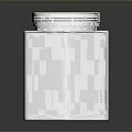 Transparent Glass Jar With Golden Lid And Hexagonal Design For Home Use
