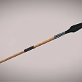 Long Traditional Handcrafted Spear With Wooden Shaft And Black Spearhead