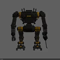 Black Mechanical Robot Character Design With Yellow Accents And Mechanical Joints