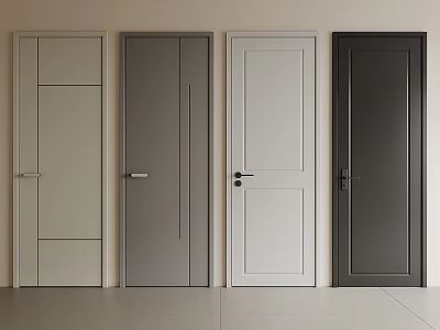 Modern Hinged Doors With Various Designs And Color Options For Home Interior 3d model