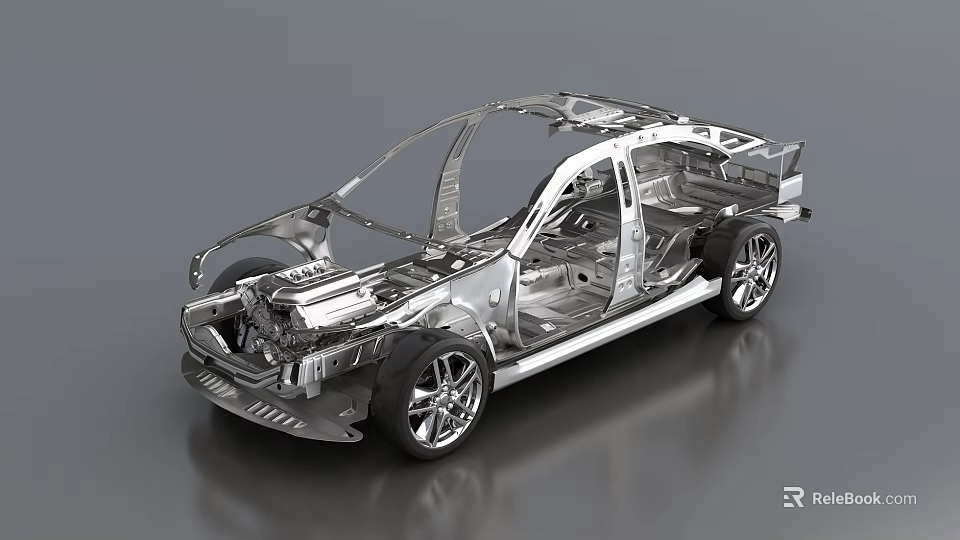Car Body Frame Structure With Metal Construction And Modern Design Features 3d model 