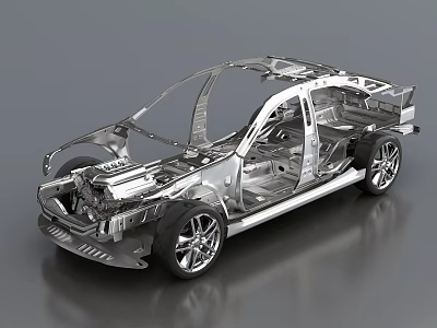 Car Body Frame Structure With Metal Construction And Modern Design Features 3d model