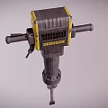BACKHOE Yellow And Black Handheld Jackhammer For Industrial Construction Work 3d model
