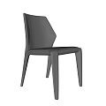 Modern Black Leather Dining Chair with Sleek Stitching and Slim Metal Legs for Contemporary Style