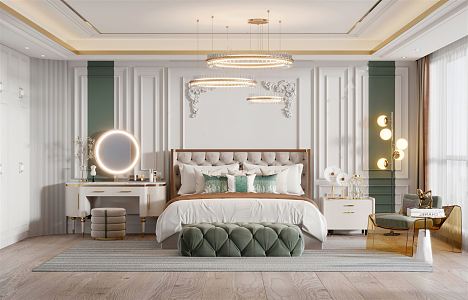 French Bedroom Home Master Bedroom 3d model