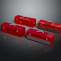 Durable Red Metal Toolboxes for Hardware Tools Storage and Organization 3d model