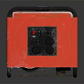 Red And Black Portable Generator With Metal Frame Control Knob And Power Sockets