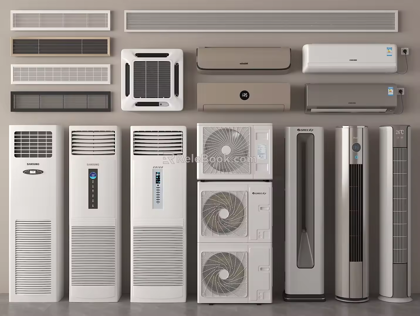 Modern air conditioning combined vertical hanging machine external hanging machine central air conditioning outlet 3d model