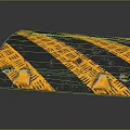 Speed Bump Black And Yellow Striped Textured Surface With Mounting Holes For Road Safety