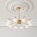 Log Cream Wind Chandelier 3d model