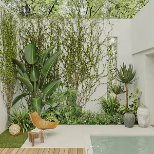 Garden landscape plant pile combination creeper plant wall 3d model